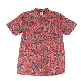 Camisa Element Masculina Floral Destination com Botões Vermelho Tamanho Médio