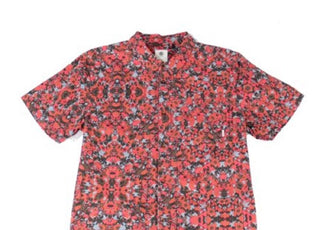 Camisa Element Masculina Floral Destination com Botões Vermelho Tamanho Médio
