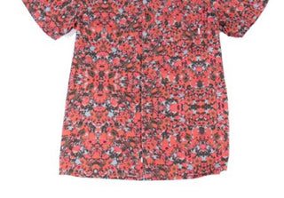 Camisa Element Masculina Floral Destination com Botões Vermelho Tamanho Médio