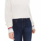 Suéter curto de gola alta Planet Gold Juniors, branco, tamanho grande