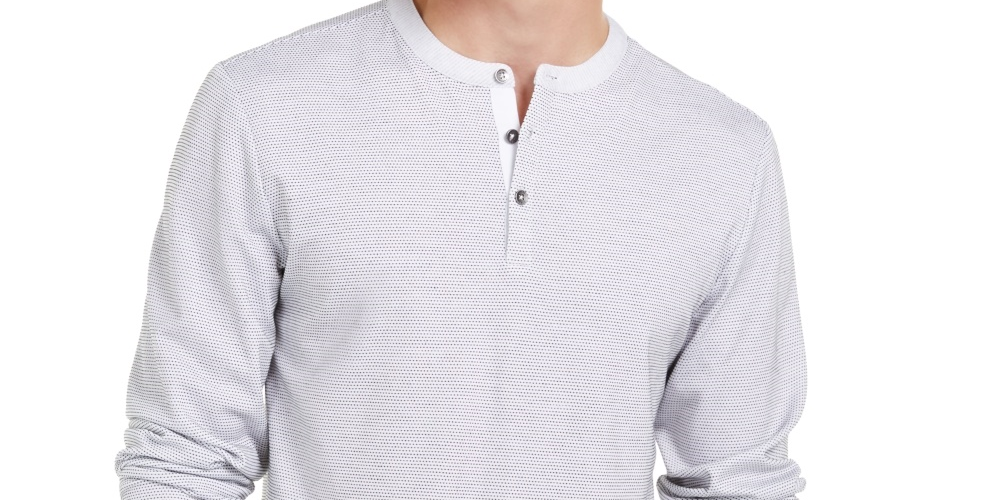 Guess Masculino Henley Bolinhas Branco Tamanho XX-Grande
