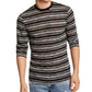 Camiseta clássica listrada masculina Guss, manga comprida, cinza, tamanho médio