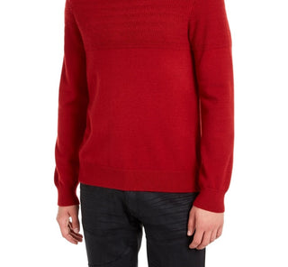Suéter masculino Guss com estampa espinha de peixe e detalhes em couro sintético, vermelho, tamanho grande