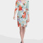 Vestido envelope falso com estampa floral Calvin Klein feminino, azul, tamanho extragrande