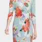 Vestido envelope falso com estampa floral Calvin Klein feminino, azul, tamanho extragrande