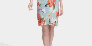 Vestido envelope falso com estampa floral Calvin Klein feminino, azul, tamanho extragrande