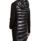Jaqueta Puffer Assimétrica Feminina Calvin Klein Mix-Media Preta Tamanho Médio
