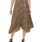 Calvin Klein Saia Feminina Estampa Leopardo Bainha Lenço Amarela Tamanho 14