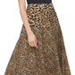 Calvin Klein Saia Feminina Estampa Leopardo Bainha Lenço Amarela Tamanho 14