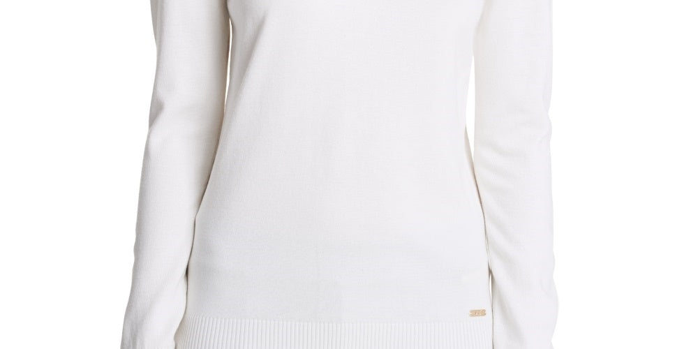 Suéter Calvin Klein Feminino Gola Alta Branco Tamanho Médio