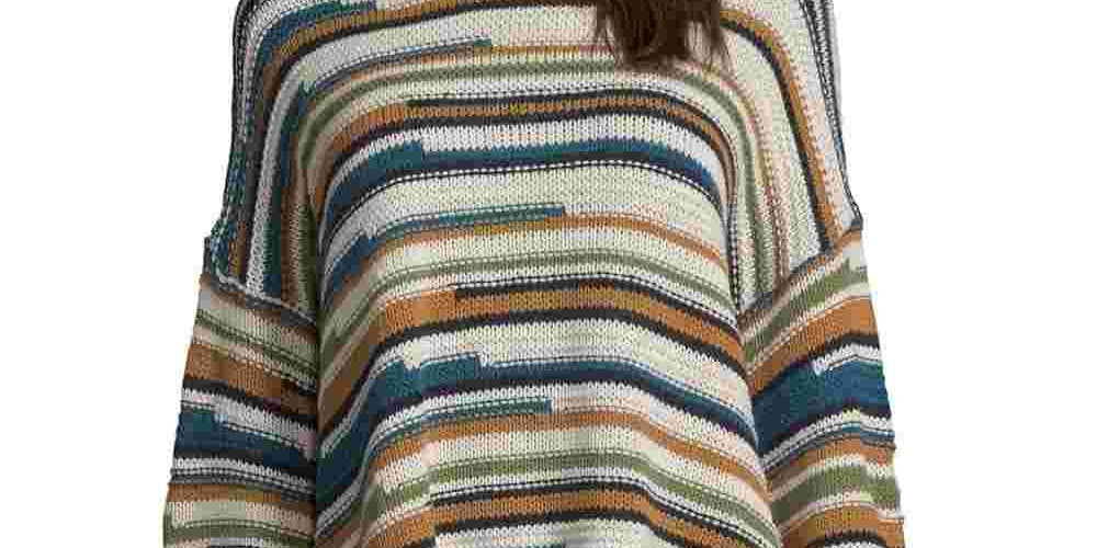 Suéter feminino listrado de malha cropped JPR, verde, tamanho grande