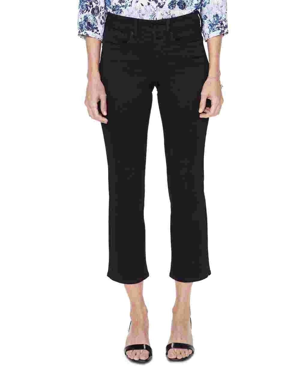Calça jeans feminina NYDJ Marilyn com perna reta e tornozelo, preta, tamanho 12