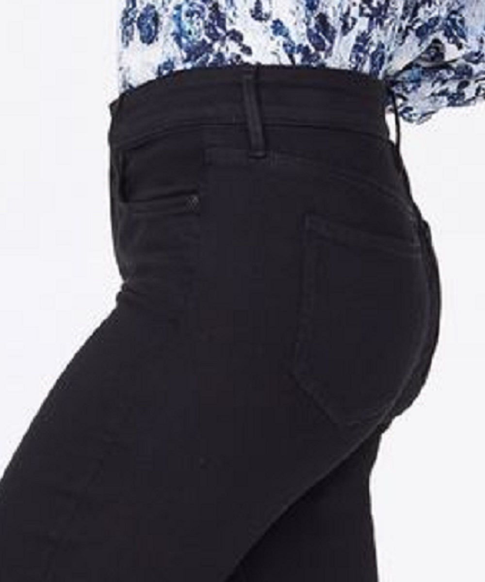 Calça jeans feminina NYDJ Marilyn com perna reta e tornozelo, preta, tamanho 12