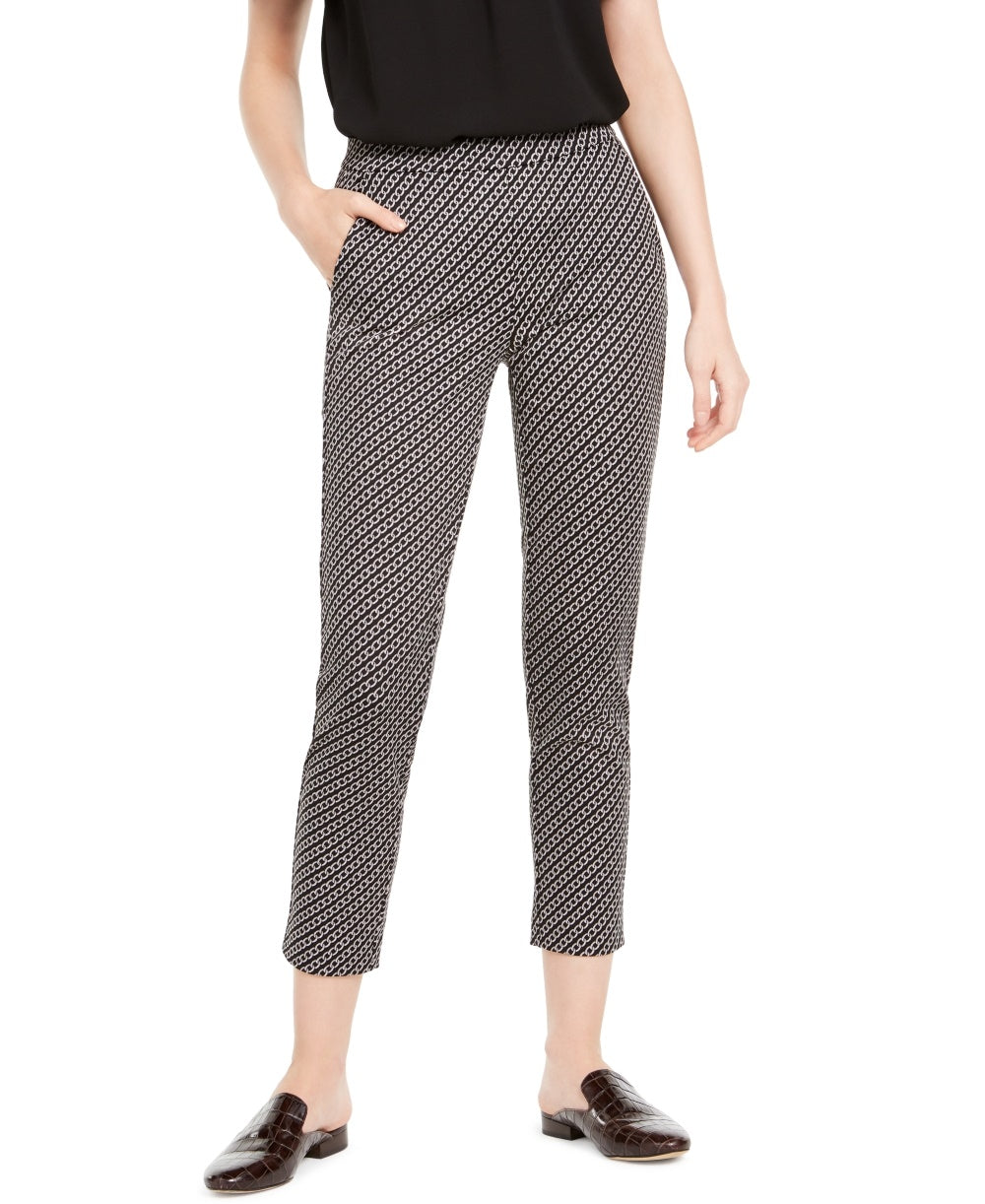 Calça feminina Michael Kors com estampa de corrente, cinza, tamanho grande