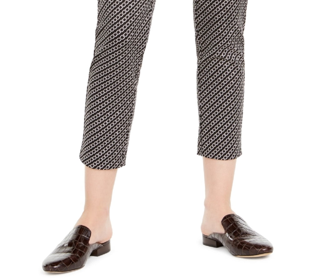 Calça feminina Michael Kors com estampa de corrente, cinza, tamanho grande