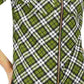 Blusa feminina Michael Kors xadrez com zíper e manga comprida, verde, tamanho médio