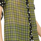 Blusa casual feminina Michael Kors xadrez com decote em joia e manga comprida, verde, tamanho extragrande