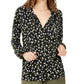 Blusa feminina Michael Kors com amarração frontal floral, verde, tamanho extragrande