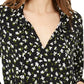 Blusa feminina Michael Kors com amarração frontal floral, verde, tamanho extragrande
