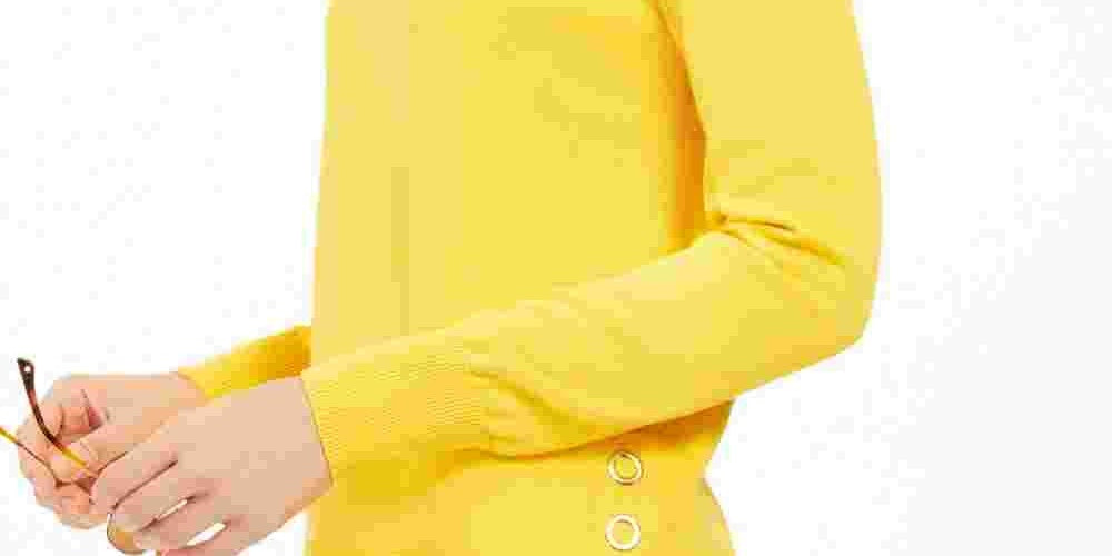 Blusa feminina Michael Kors de manga comprida com gola mandarim, cinza, tamanho pequeno