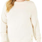 Suéter feminino Michael Kors com bainha de pressão, branco, tamanho extragrande