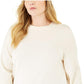 Suéter feminino Michael Kors com bainha de pressão, branco, tamanho extragrande