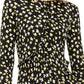 Vestido feminino Michael Kors Tossed Lillies com babados na frente, amarelo, tamanho XX-G