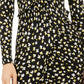 Vestido feminino Michael Kors Tossed Lillies com babados na frente, amarelo, tamanho XX-G