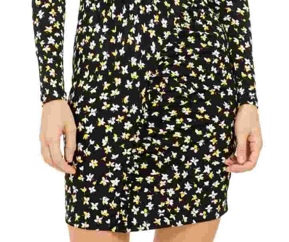 Michael Kors Feminino Amarelo Babados Floral Manga Longa Amarelo Tamanho X-G