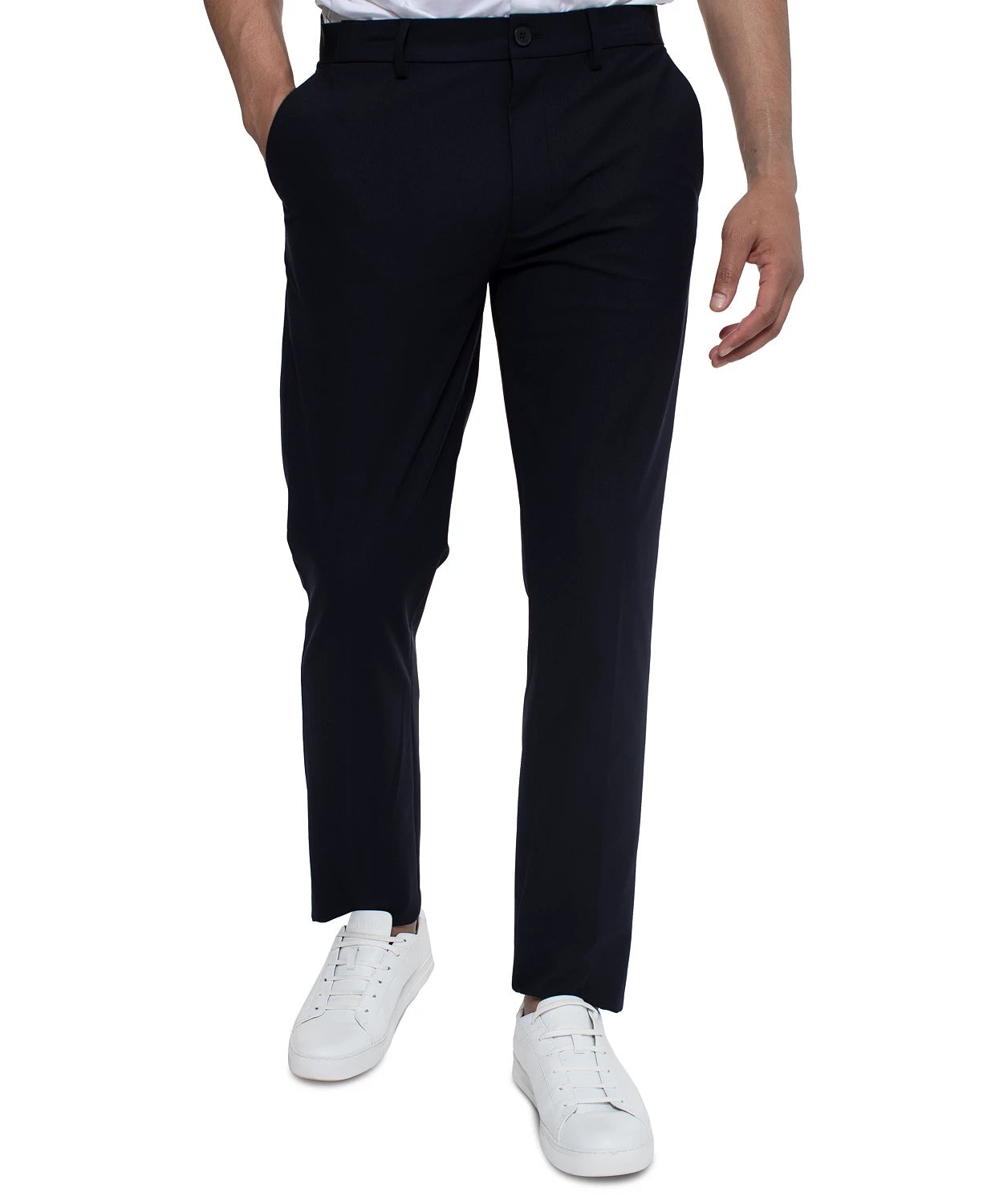 Calça Chino Elástica Masculina Kenneth Cole Reaction Azul Marinho Tamanho Médio
