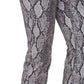 Calça jeans feminina NYDJ com estampa de cobra Marilyn, cintura alta e botões, preta, tamanho 10