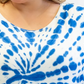 Camiseta feminina Nanette Lepore Play Plus Tie Dye Azul Tamanho 2X