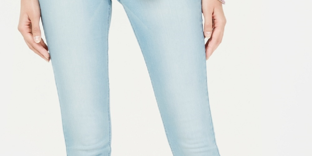 Calça jeans skinny de cintura alta Tinseltown Juniors, azul-claro, tamanho 0