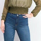 Love, Fire Blusa feminina lisa com babados, verde, tamanho pequeno
