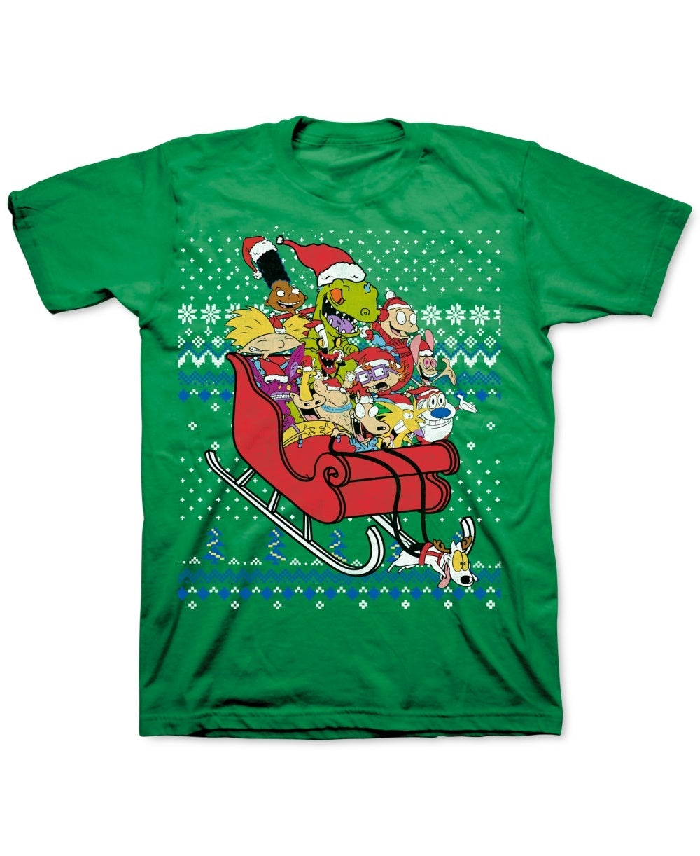Camiseta masculina Freeze 24-7 Nickelodeon Graphic manga curta verde tamanho grande
