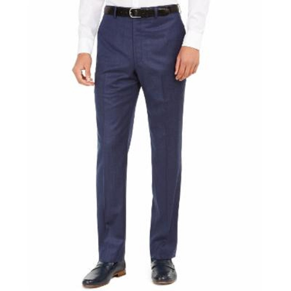 Calça social masculina Ralph Lauren Norton Wool Blend Classic Fit, azul marinho, tamanho 33x30