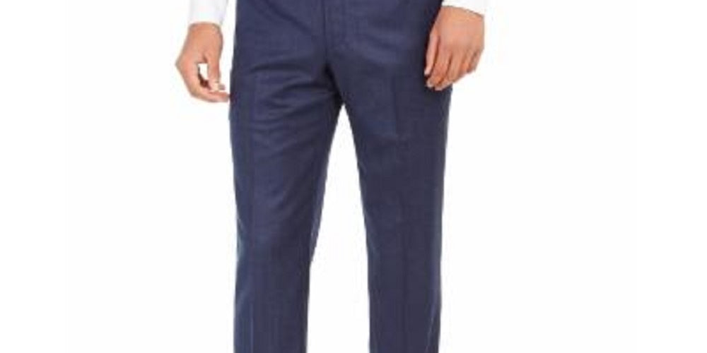 Calça social masculina Ralph Lauren Norton Wool Blend Classic Fit, azul marinho, tamanho 33x30
