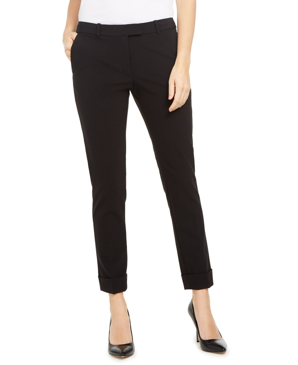 Calça social Calvin Klein X Fit Slim Fit feminina, preta, tamanho 10