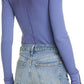 Blusa justa de algodão mescla Dark Side feminina Free People, roxa, tamanho X-S