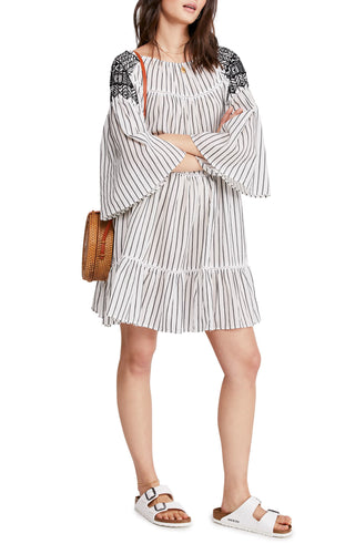 Minivestido bordado Lola feminino Free People, preto, tamanho X-S