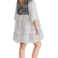 Minivestido bordado Lola feminino Free People, preto, tamanho X-S