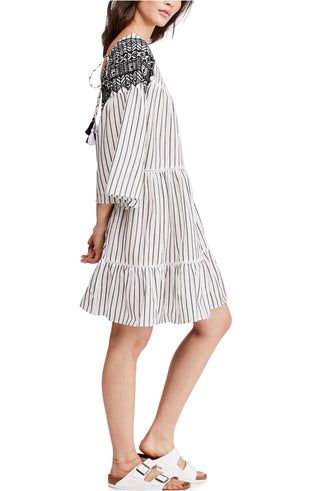 Minivestido bordado Lola feminino Free People, preto, tamanho X-S