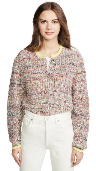 Cardigan Walk On By da Free People Feminino Multi Combinado Branco Tamanho Pequeno