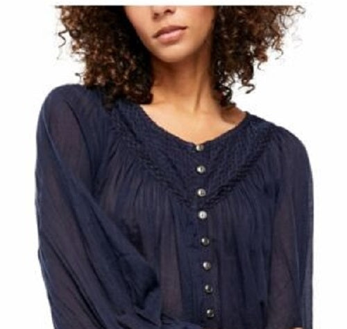 Blusa Cool Meadow Feminina Free People Azul Marinho Tamanho Médio