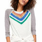 Blusa de crochê com jugo para mulheres Free People, azul marinho, tamanho grande