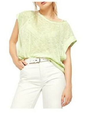 Camiseta Halo Stripe Feminina Free People Verde Tamanho P