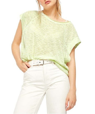 Camiseta Halo Stripe Feminina Free People Verde Tamanho X-S
