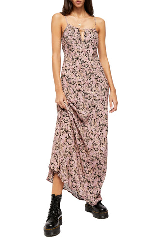 Vestido sem mangas com estampa floral Bon Voyage da Free People para mulheres, tamanho extrapequeno, cor carvão