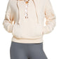Moletom com capuz feminino Free People FP Movement Believe It com cadarço, rosa, tamanho grande