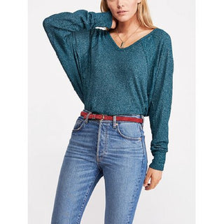 Free People Santa Clara Thermal Azul Oceano Feminino Tamanho Pequeno